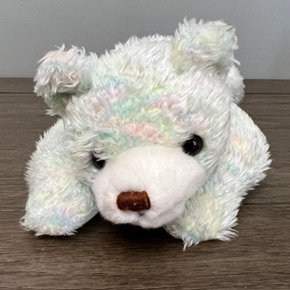 Vintage 2001 Ty Beanie Buddy TyLux Gumdrop the Multicolor Bear Pastel Plush Toy